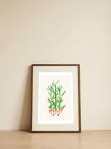 Happy Bamboo Houseplant — framed, leaning against the wall thumbnail