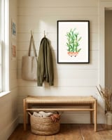 Happy Bamboo Houseplant framed in a relaxed room thumbnail