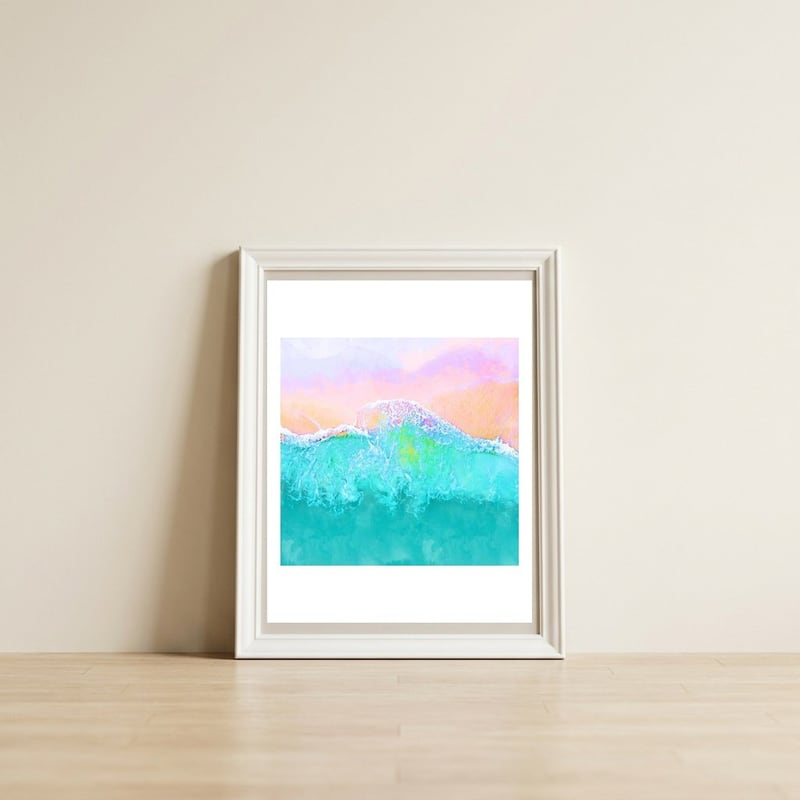 The Sea — framed, leaning against the wall