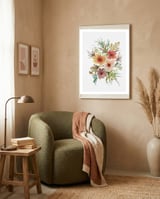 Watercolor blooms framed in a tender room thumbnail