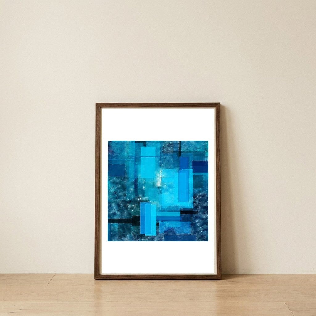 BLUE — framed, leaning against the wall
