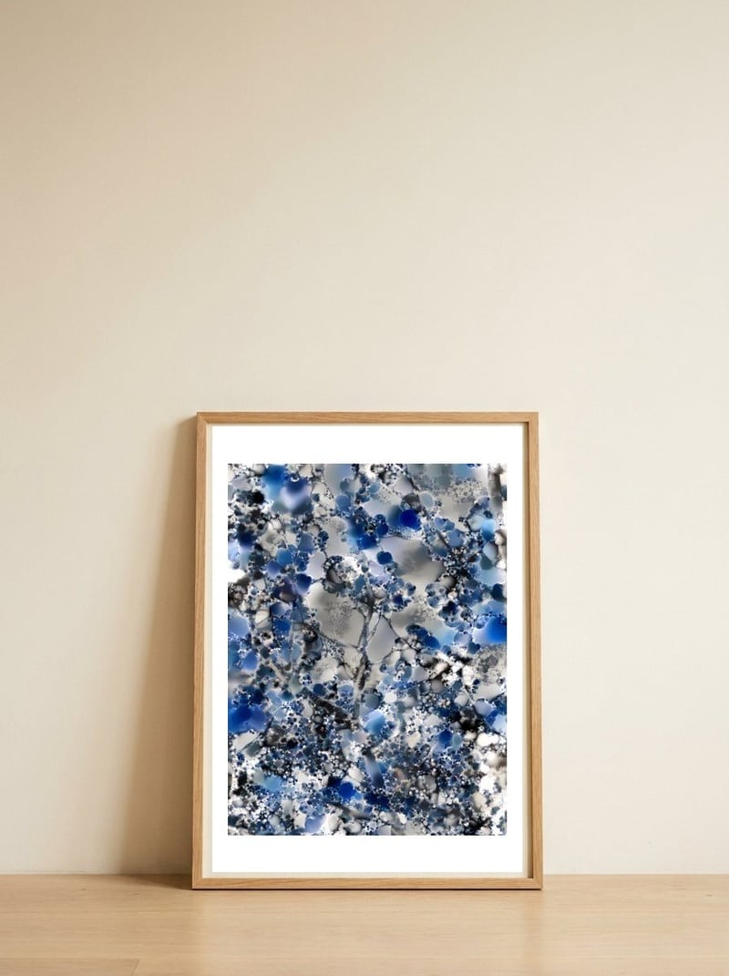 FLORAL — framed, leaning against the wall