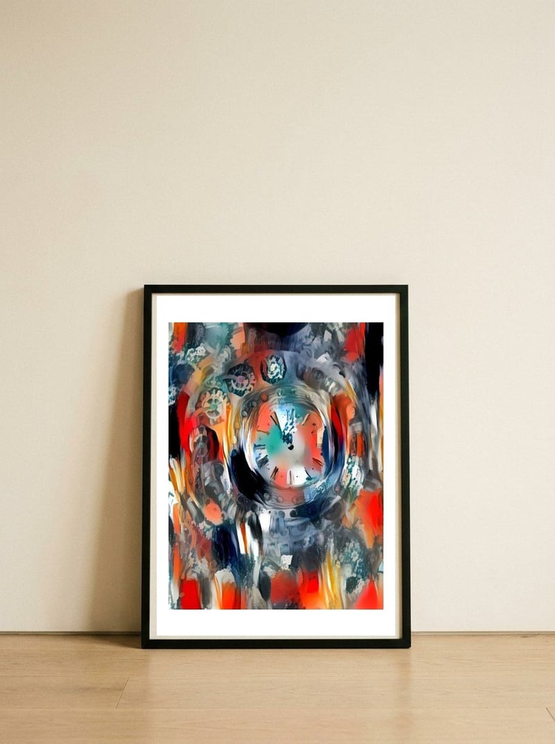 THE COLORS OF TIME — framed, leaning against the wall