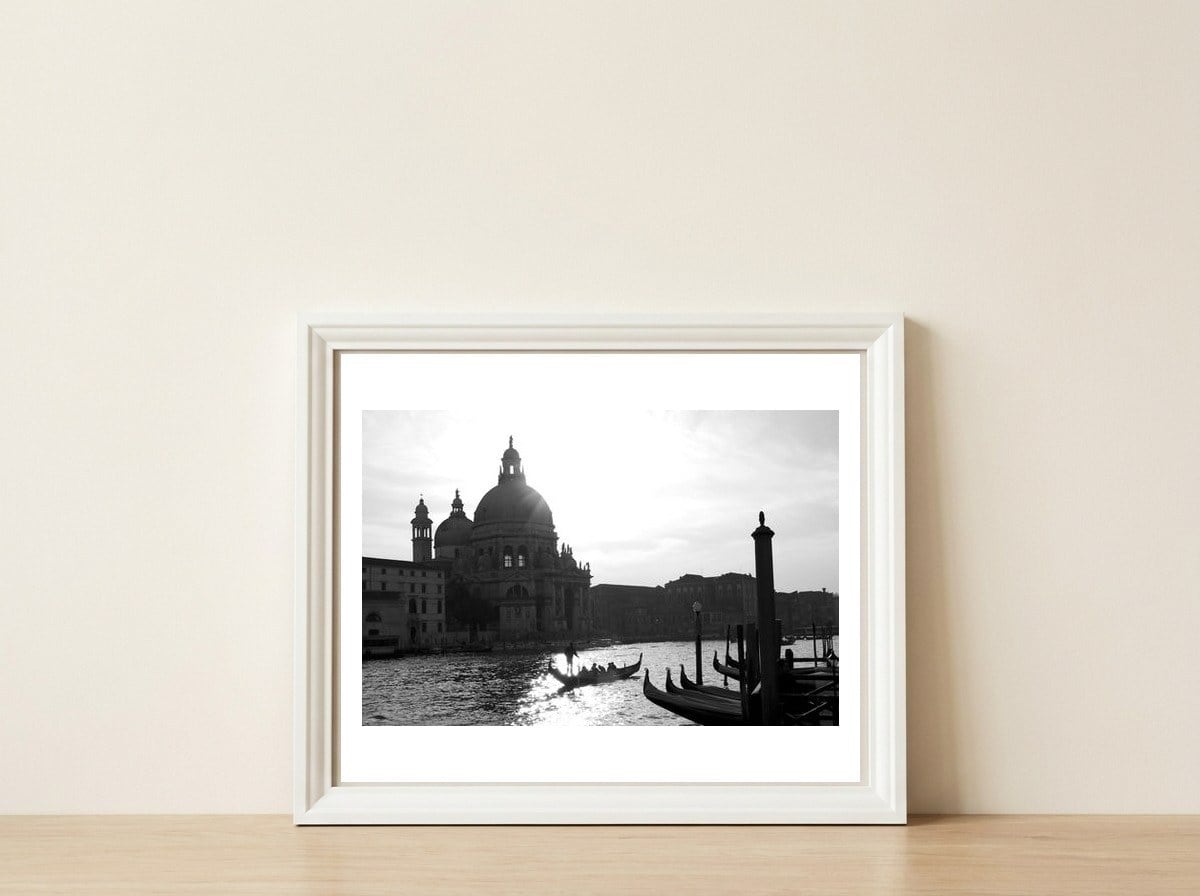 Romantic Venice Gondula  — framed, leaning against the wall
