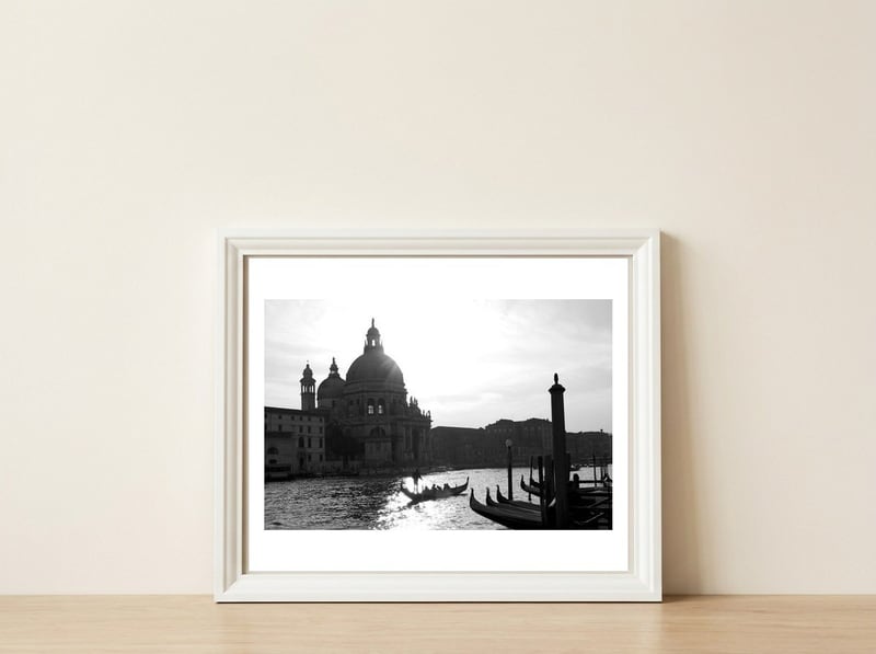 Romantic Venice Gondula — framed, leaning against the wall