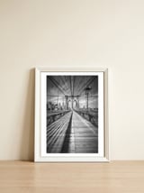 NEW YORK CITY Brooklyn Bridge — framed, leaning against the wall thumbnail