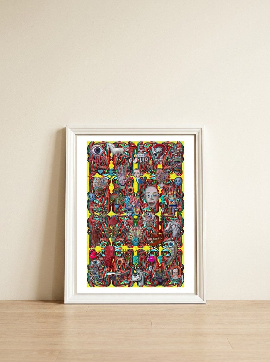 Formas 14 34 3d And Pop 4 — framed, leaning against the wall
