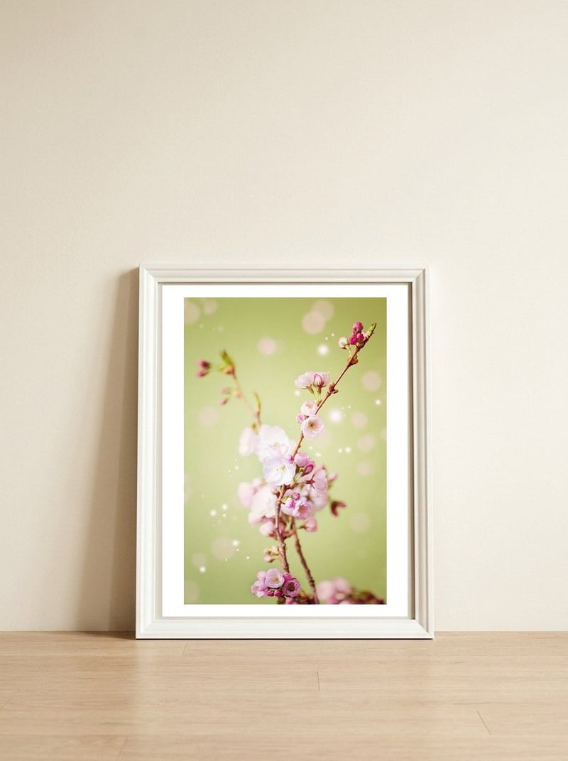 Springflowers — framed, leaning against the wall