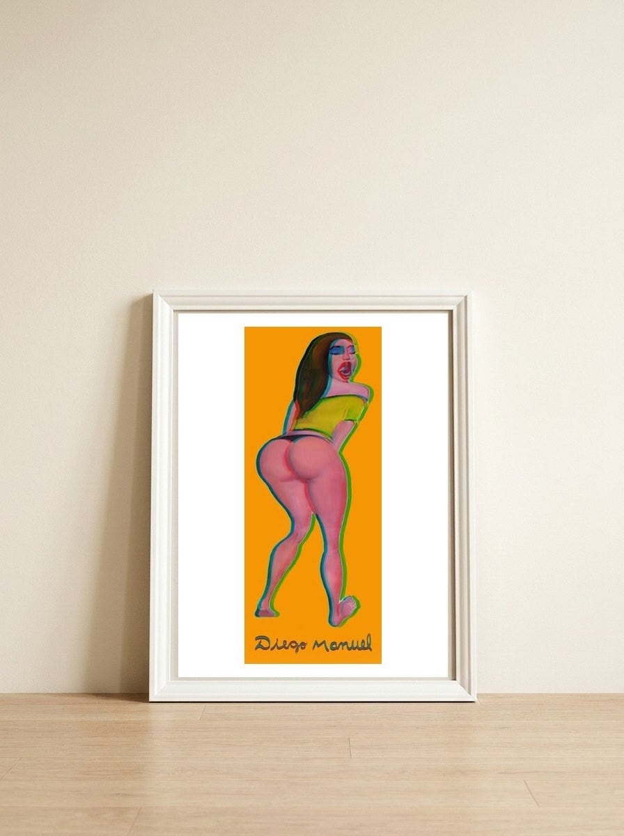 Chica Sensual 2 3d — framed, leaning against the wall