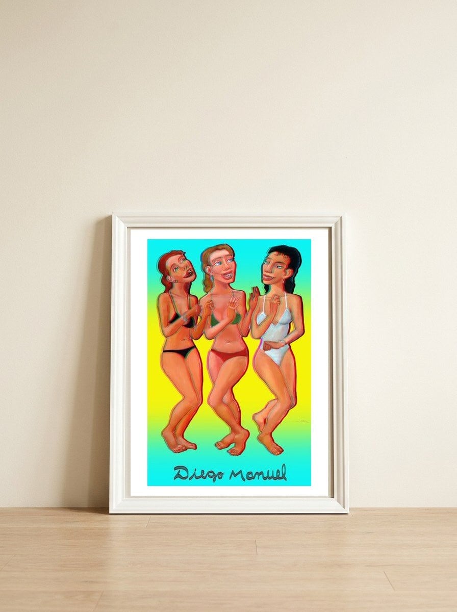 Bailando En La Playa 11 3d — framed, leaning against the wall