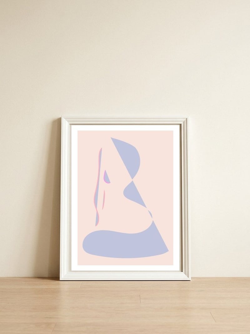 Seated Woman No 3 — framed, leaning against the wall