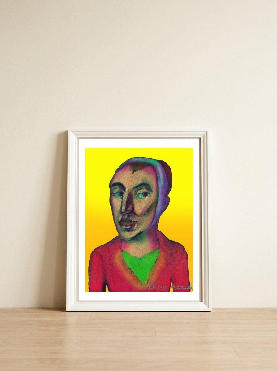 Van Gogh Multicolor 4 — framed, leaning against the wall