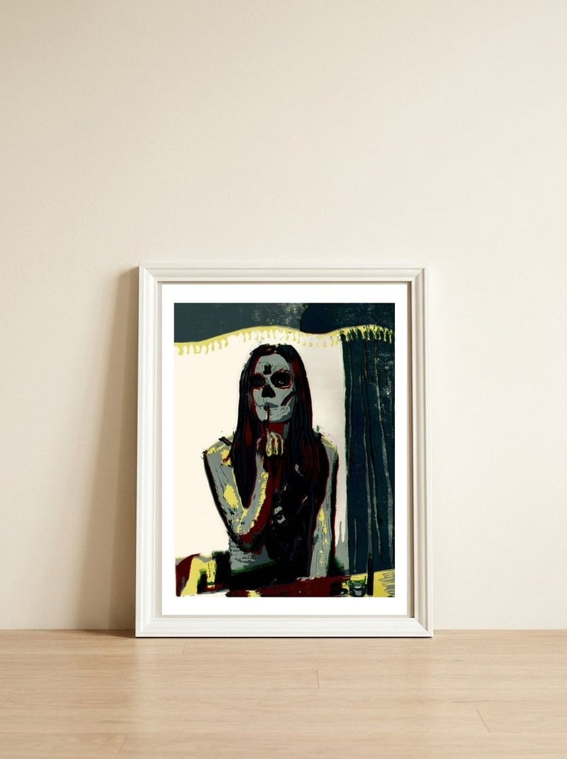 Vanity — framed, leaning against the wall