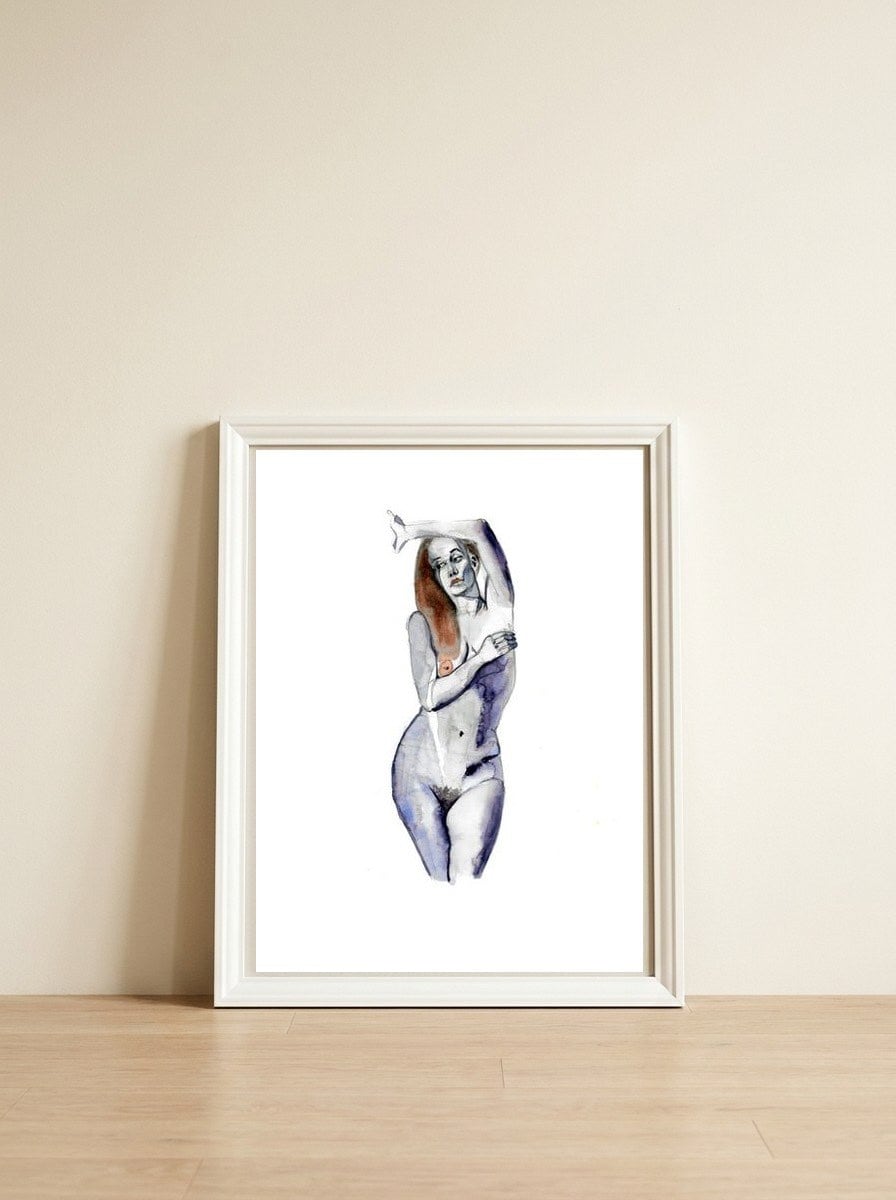 Untitled #10 - Standing Nude — framed, leaning against the wall