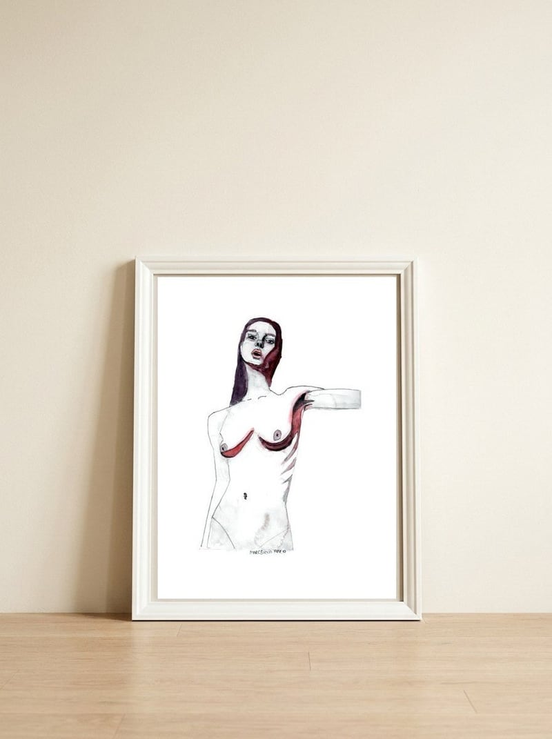 Untitled #20 - Nude — framed, leaning against the wall
