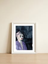 Untitled #25 - Woman in purple — framed, leaning against the wall thumbnail
