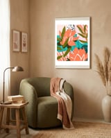 Forever in My Garden | Abstract Botanical Nature Plants Floral Painting | Quirky Modern Contemporary framed in a tender room thumbnail