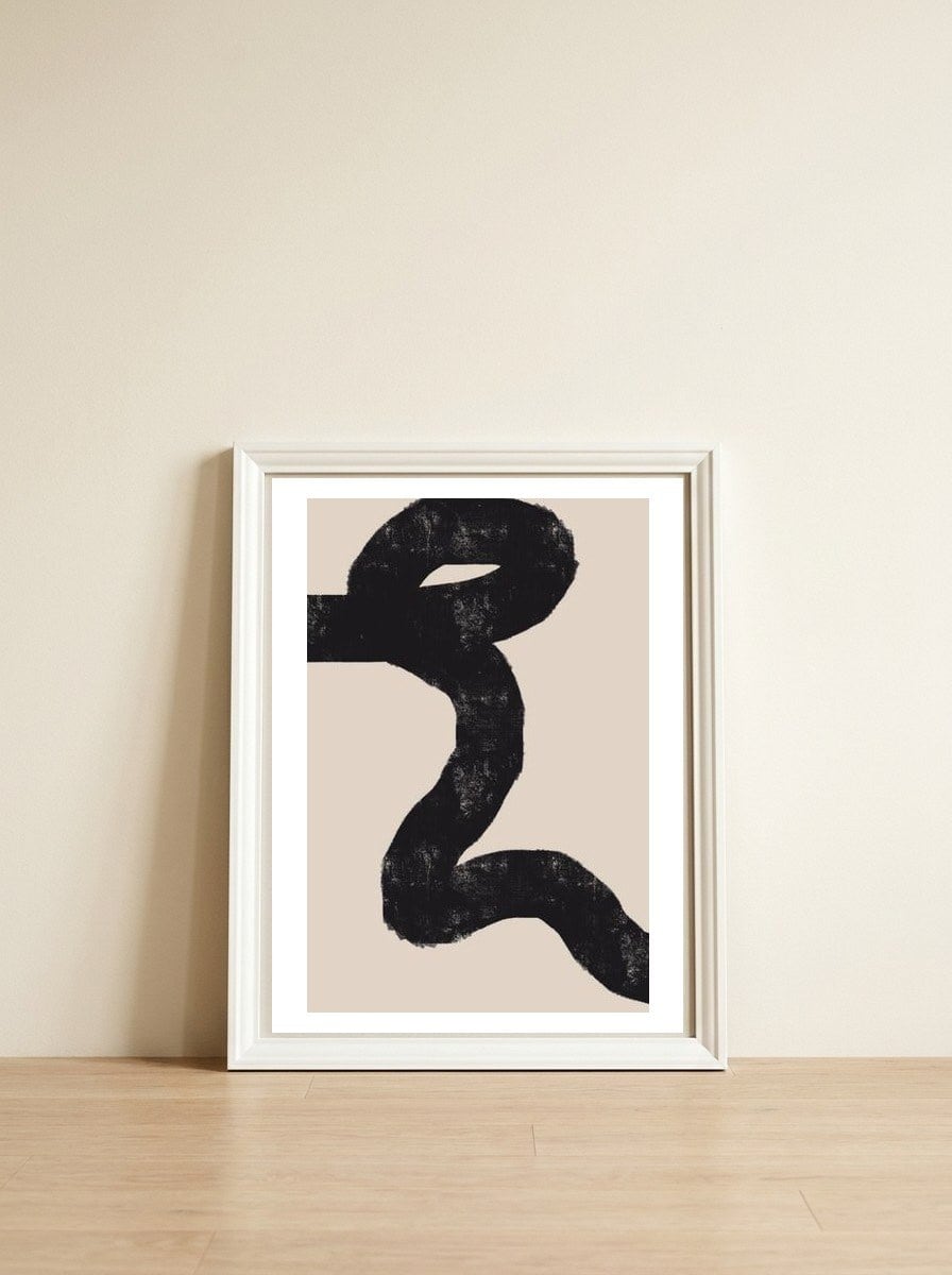 Inhale — framed, leaning against the wall