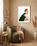 Untitled #86 - Woman in green framed in a tender room thumbnail