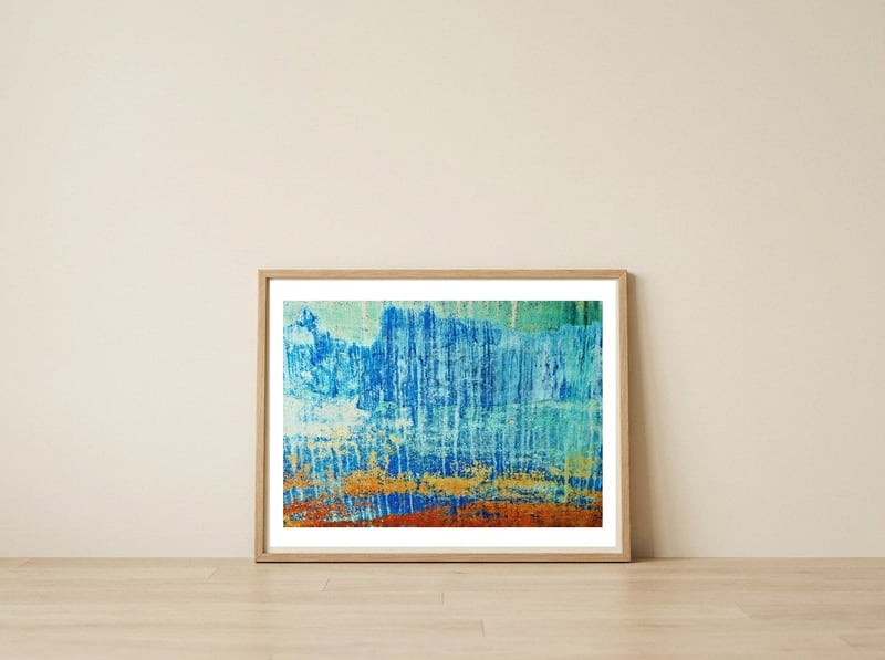 Iris — framed, leaning against the wall