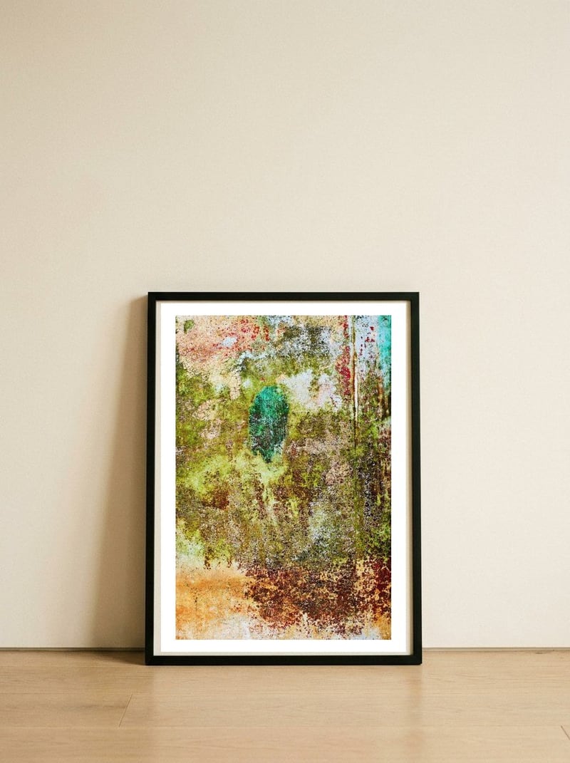 Oak — framed, leaning against the wall