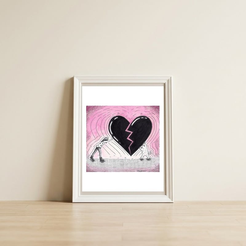 Heart Reconstruction — framed, leaning against the wall