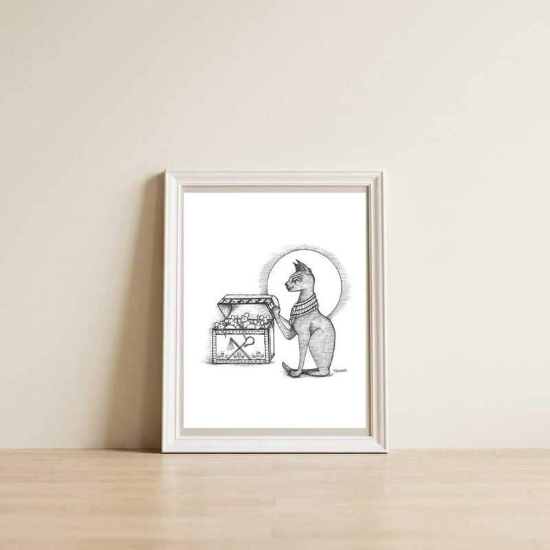 Treasure — framed, leaning against the wall