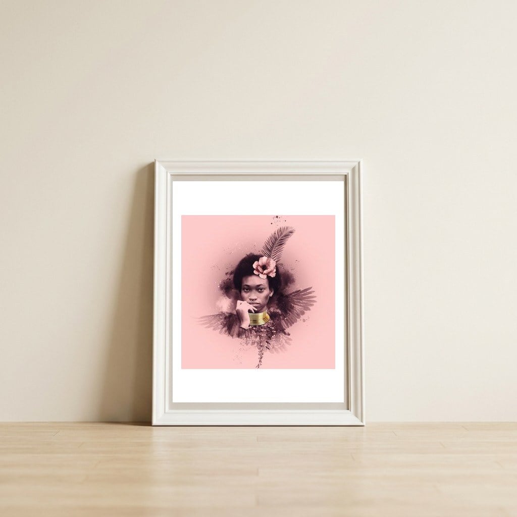 E02 — framed, leaning against the wall