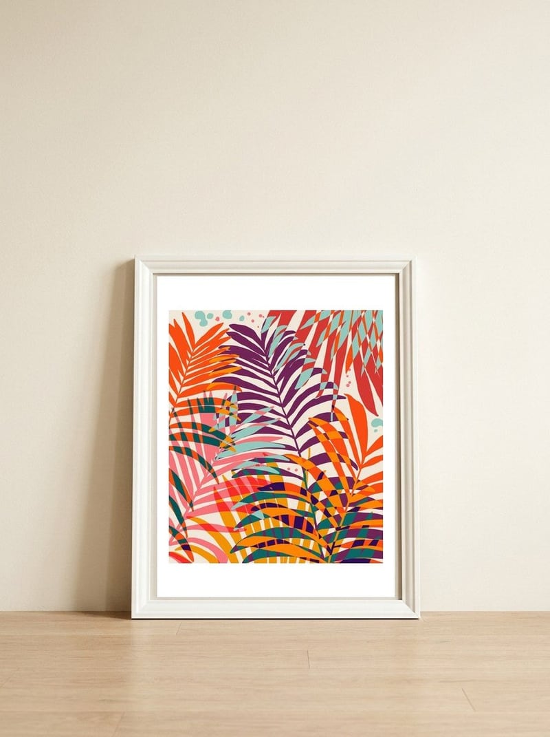 Find Me Under The Palms — framed, leaning against the wall