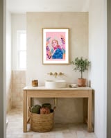 Jodie Comer 'Villanelle' print  framed in a breezy room thumbnail