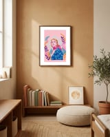 Jodie Comer 'Villanelle' print  framed in a gentle room thumbnail