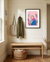 Jodie Comer 'Villanelle' print  framed in a relaxed room thumbnail