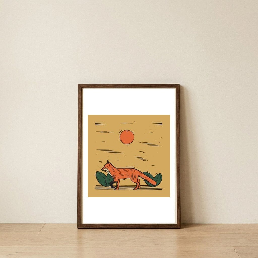 Fox — framed, leaning against the wall