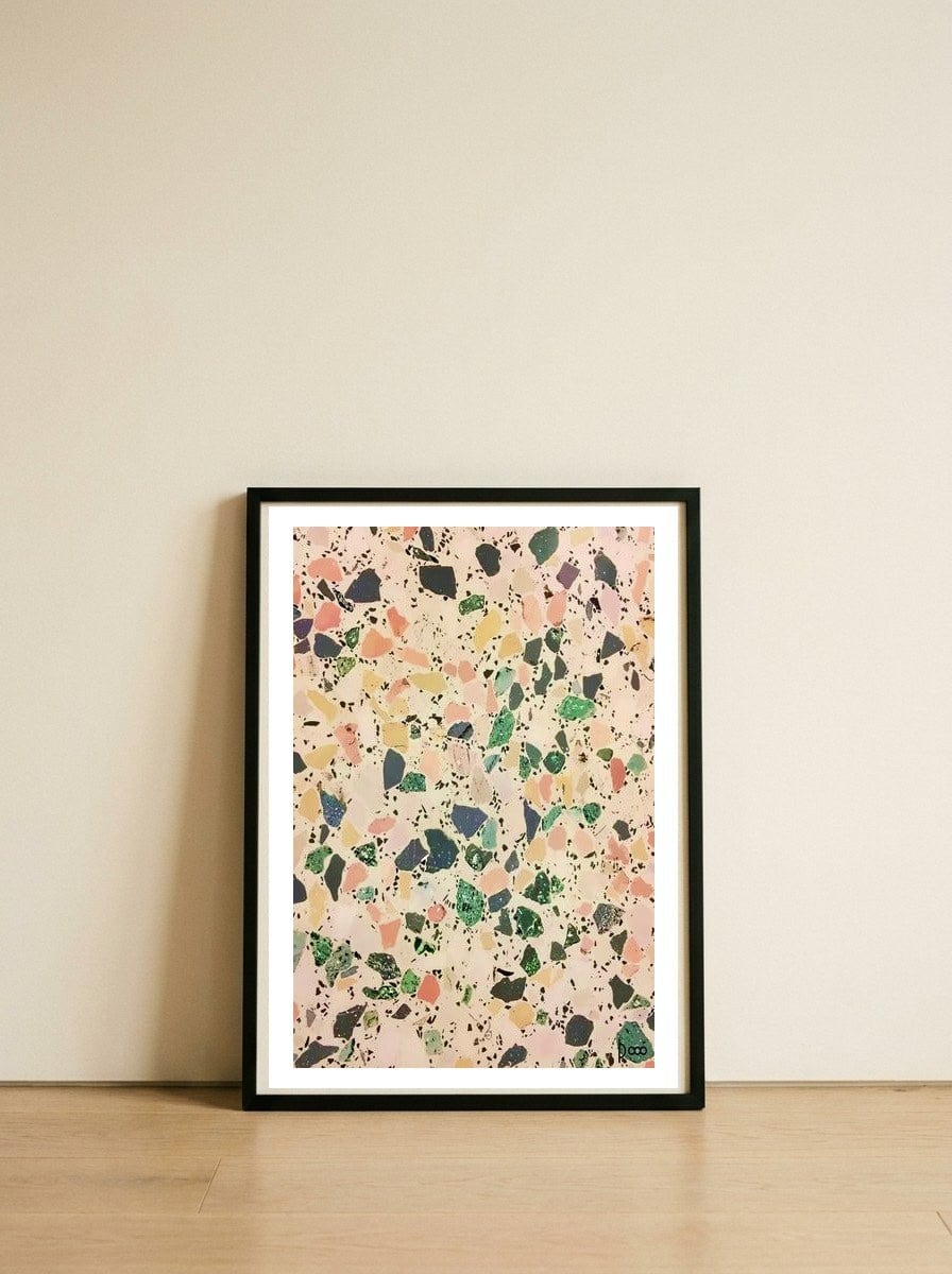 Brown Terrazzo — framed, leaning against the wall
