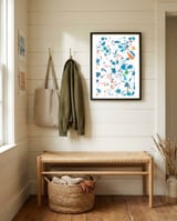 White Blue Terrazzo framed in a relaxed room thumbnail