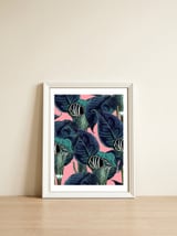 Tropical Flower Pattern — framed, leaning against the wall thumbnail