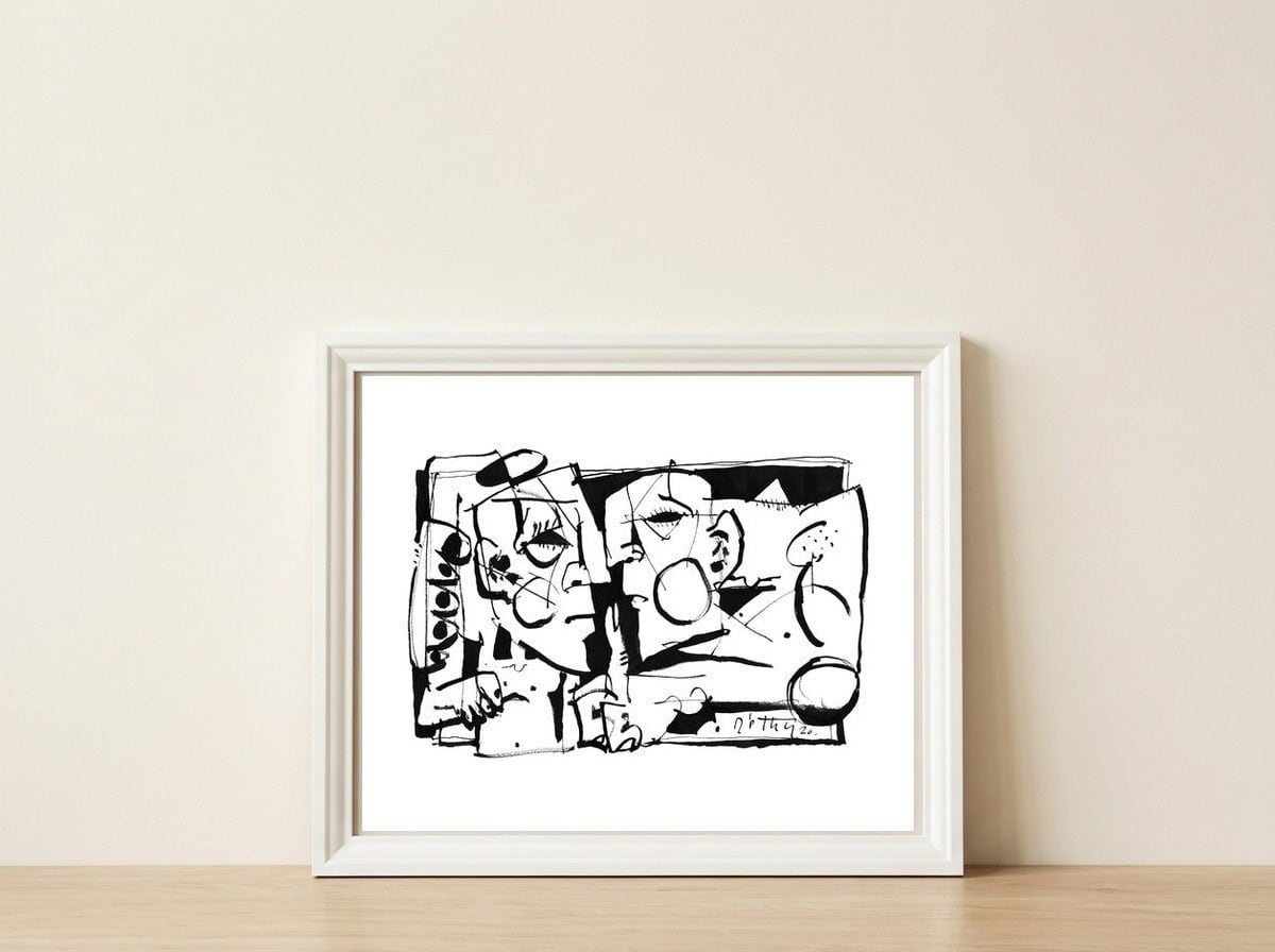 Different Kind - b&w — framed, leaning against the wall