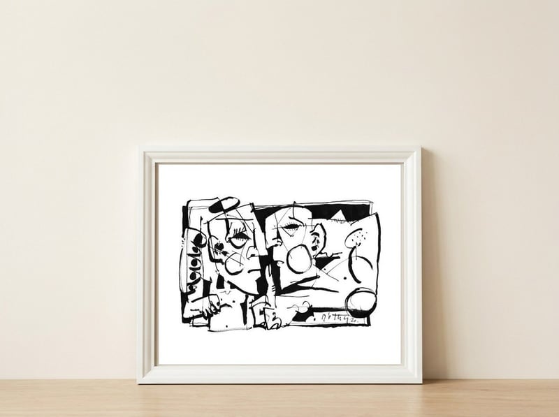 Different Kind - b&w — framed, leaning against the wall