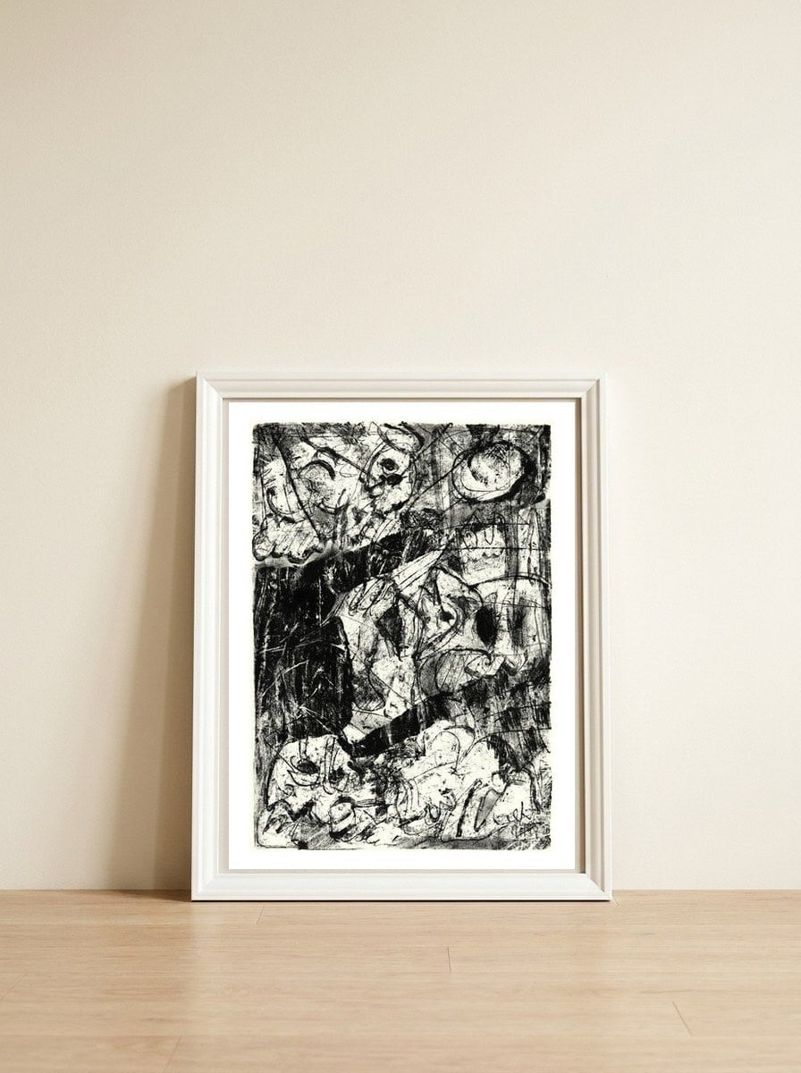 Revelation — framed, leaning against the wall