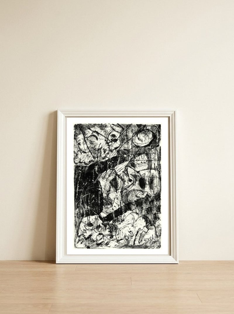 Revelation — framed, leaning against the wall