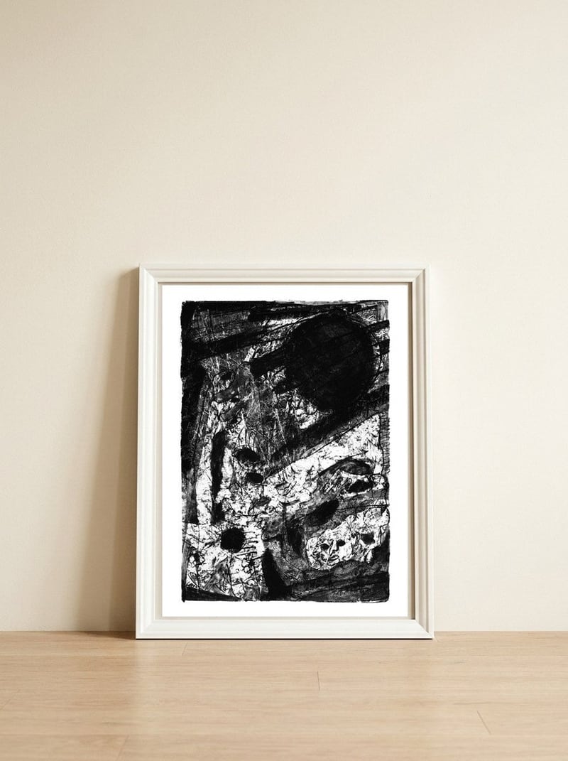 On That Day - b&w — framed, leaning against the wall