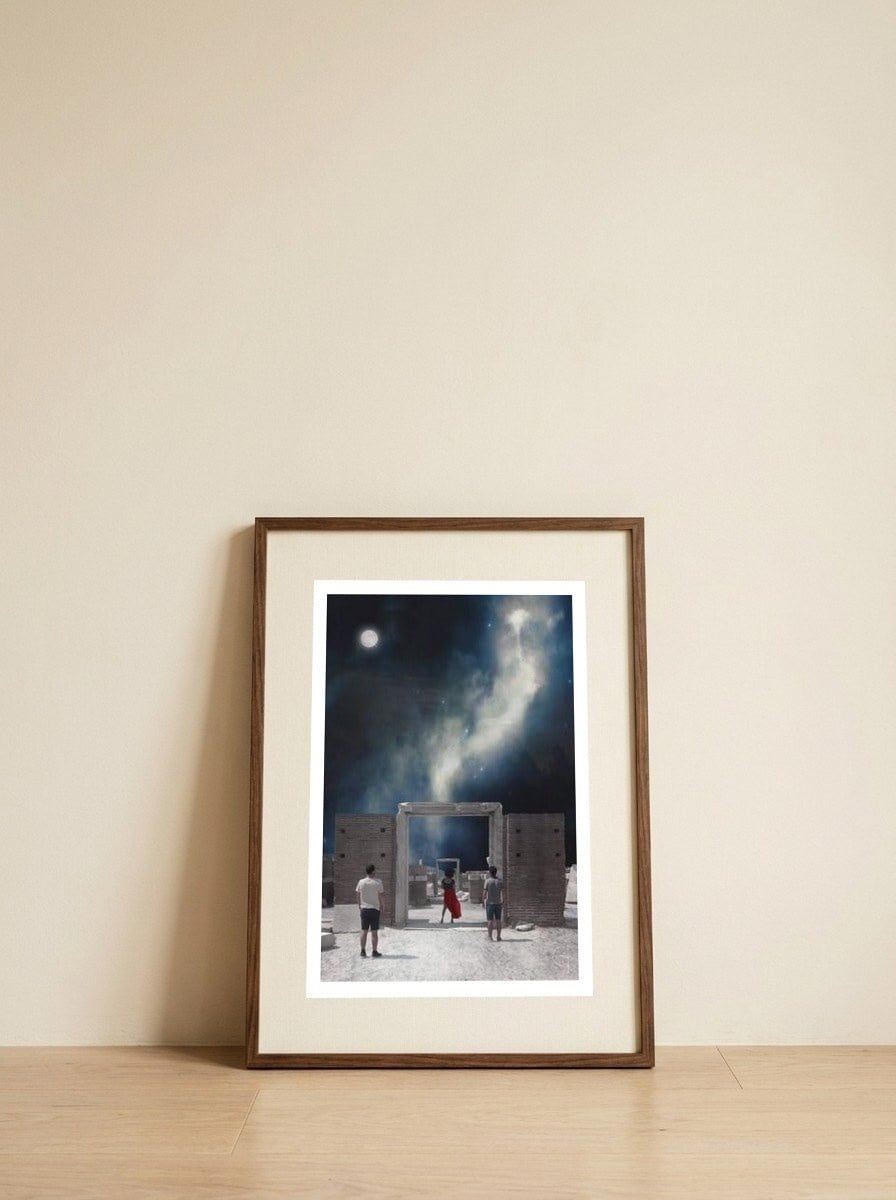 Door to nowhere — framed, leaning against the wall