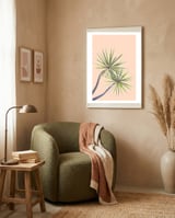 Tropical Serenity | Botanical Nature Plants | Boho Jungle Floral Garden | Watercolor Palm Painting framed in a tender room thumbnail