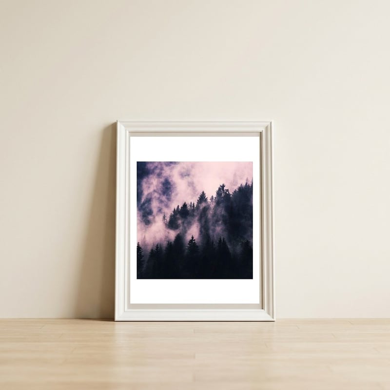 Foggy Night — framed, leaning against the wall