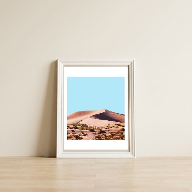 Oasis — framed, leaning against the wall