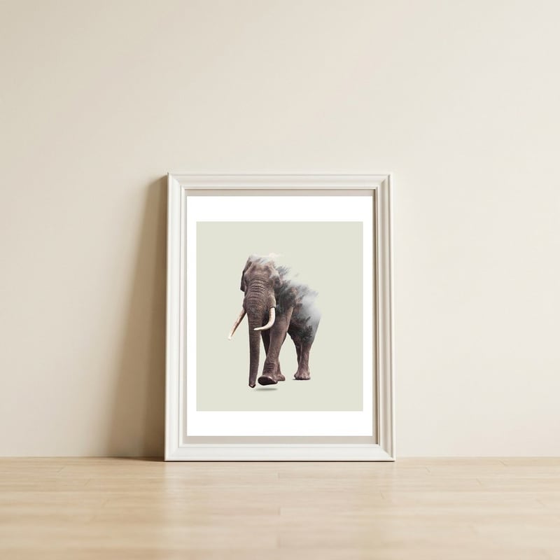 Elephantastic — framed, leaning against the wall