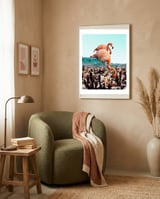 Flamingos In The Desert framed in a tender room thumbnail