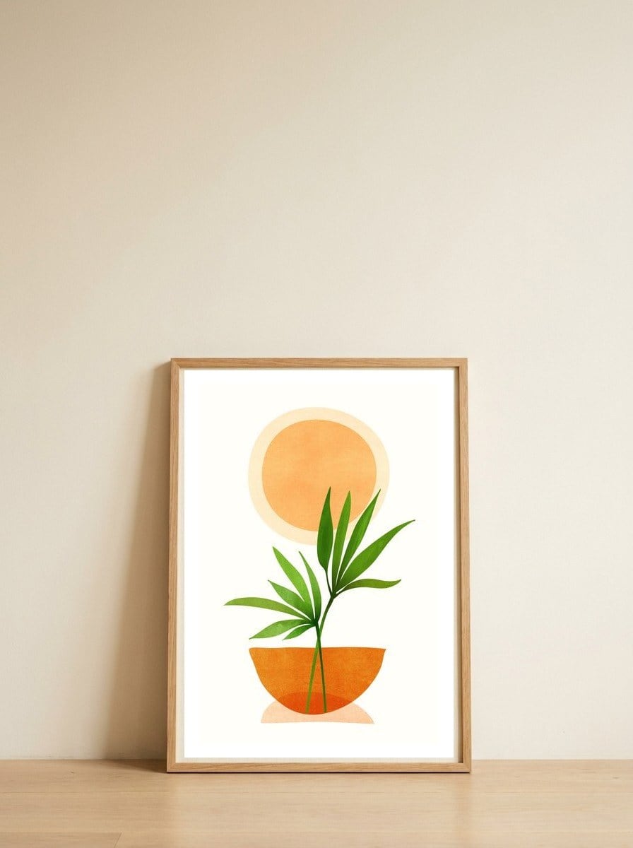 Abstract Happiness — framed, leaning against the wall