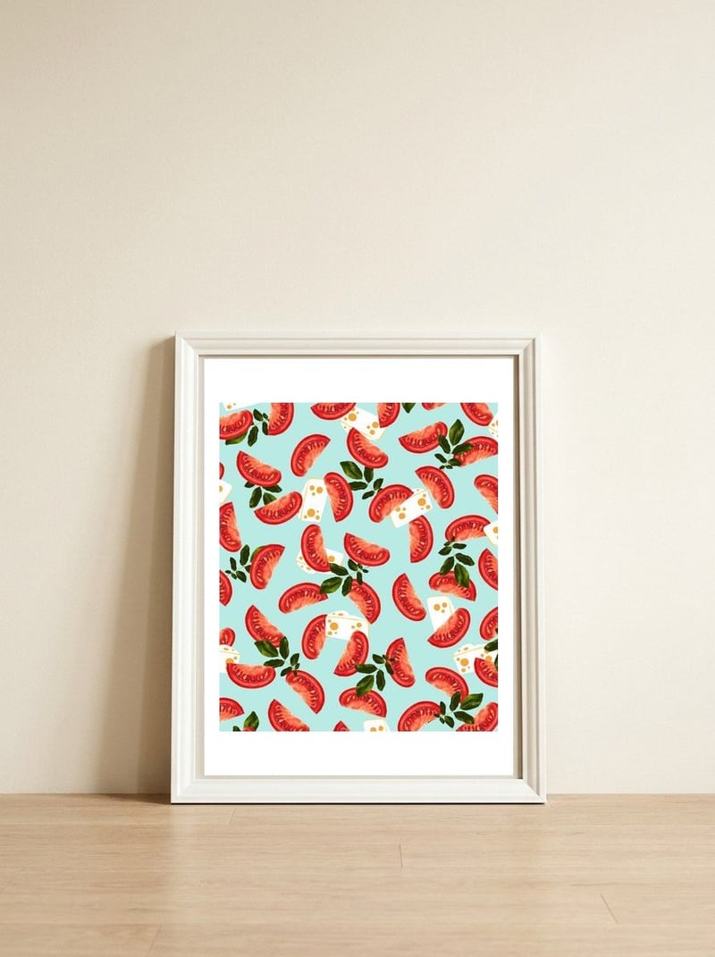 Caprese — framed, leaning against the wall