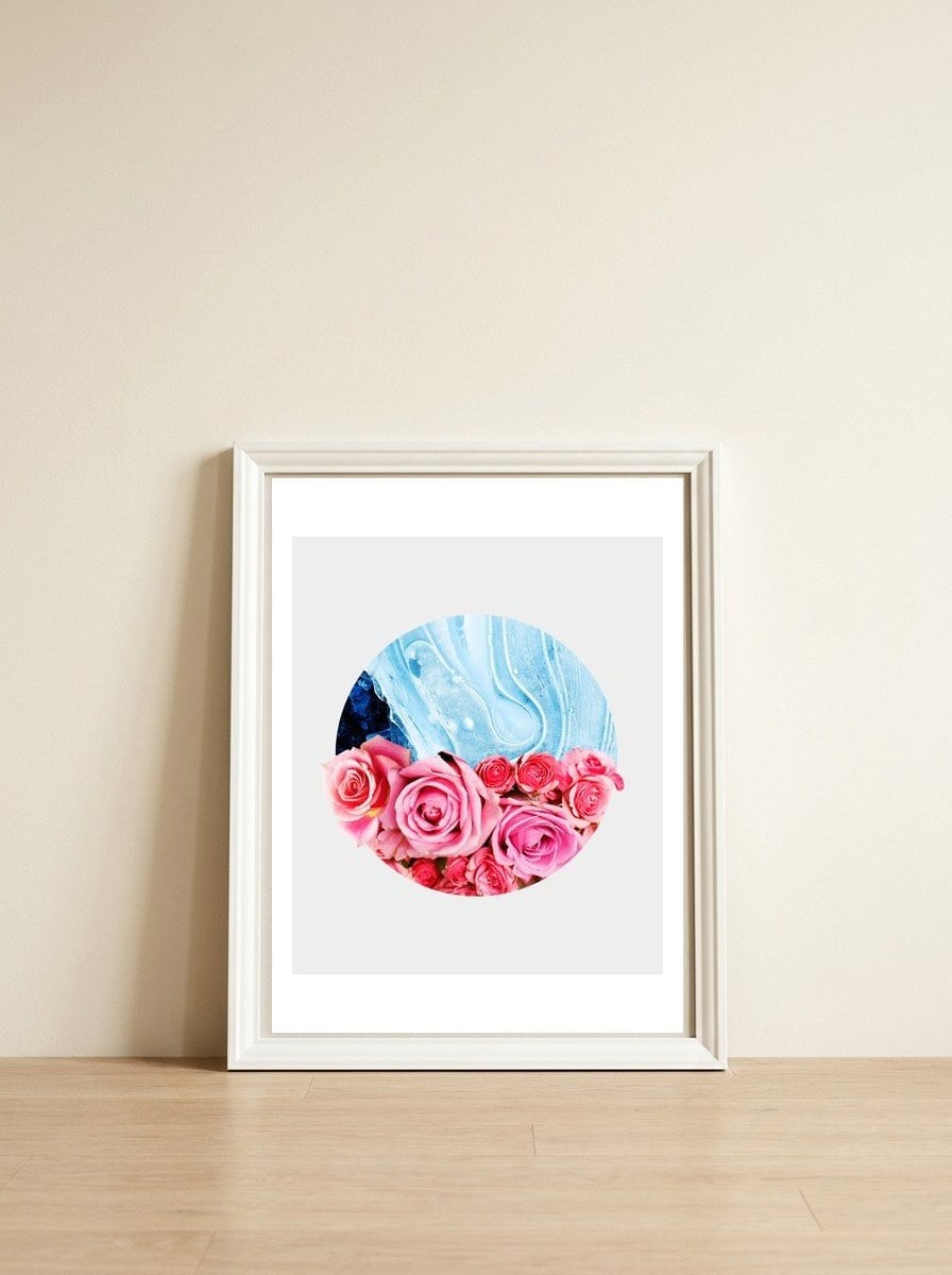 Unexpected Blossom — framed, leaning against the wall